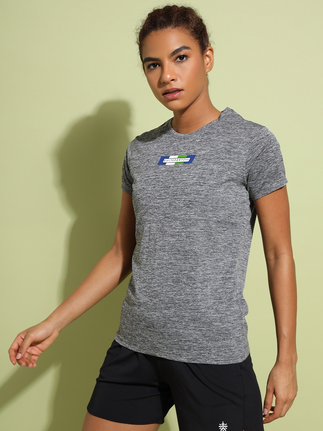

CULT Graphic Print Active T-shirt, Grey