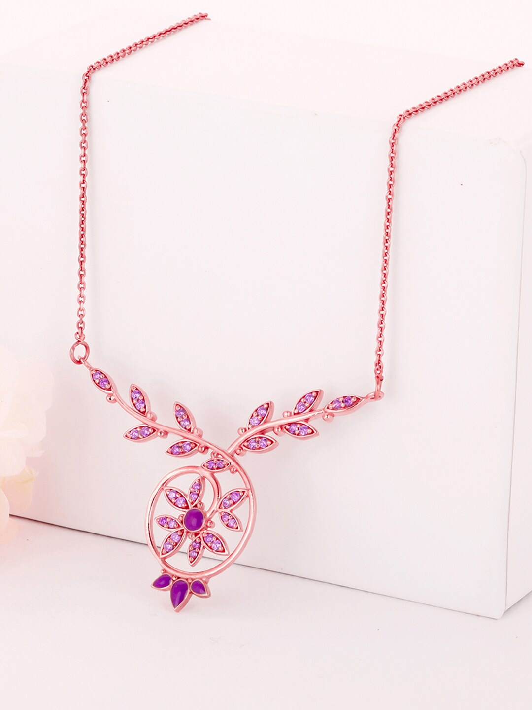 

GIVA Rose Gold & Lavender Sterling Silver Rose Gold-Plated Chain