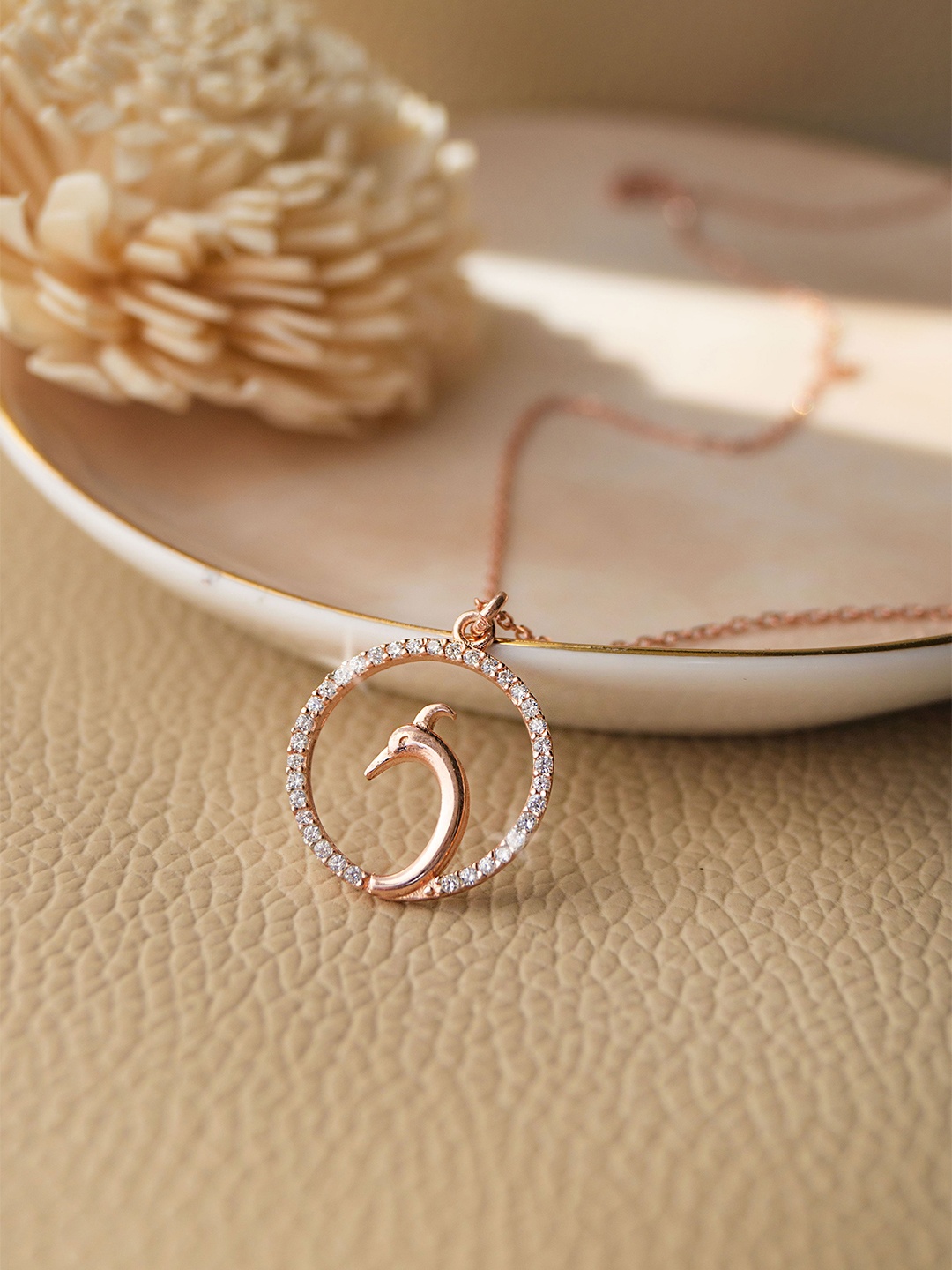 

MANNASH Rose Gold & White 925 Sterling Silver Rose Gold-Plated Chain