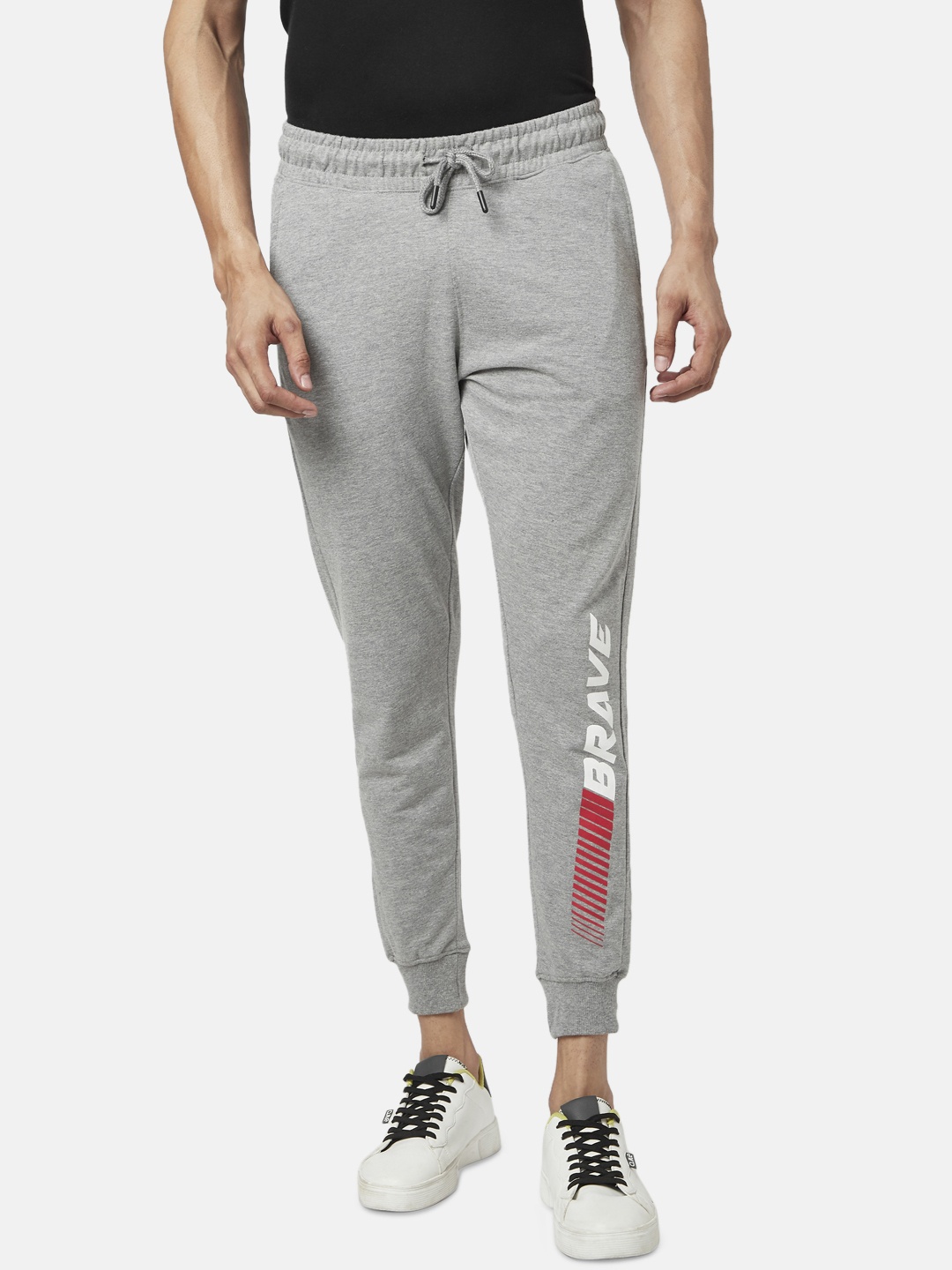 

People Men Grey Melange Slim Fit Joggers