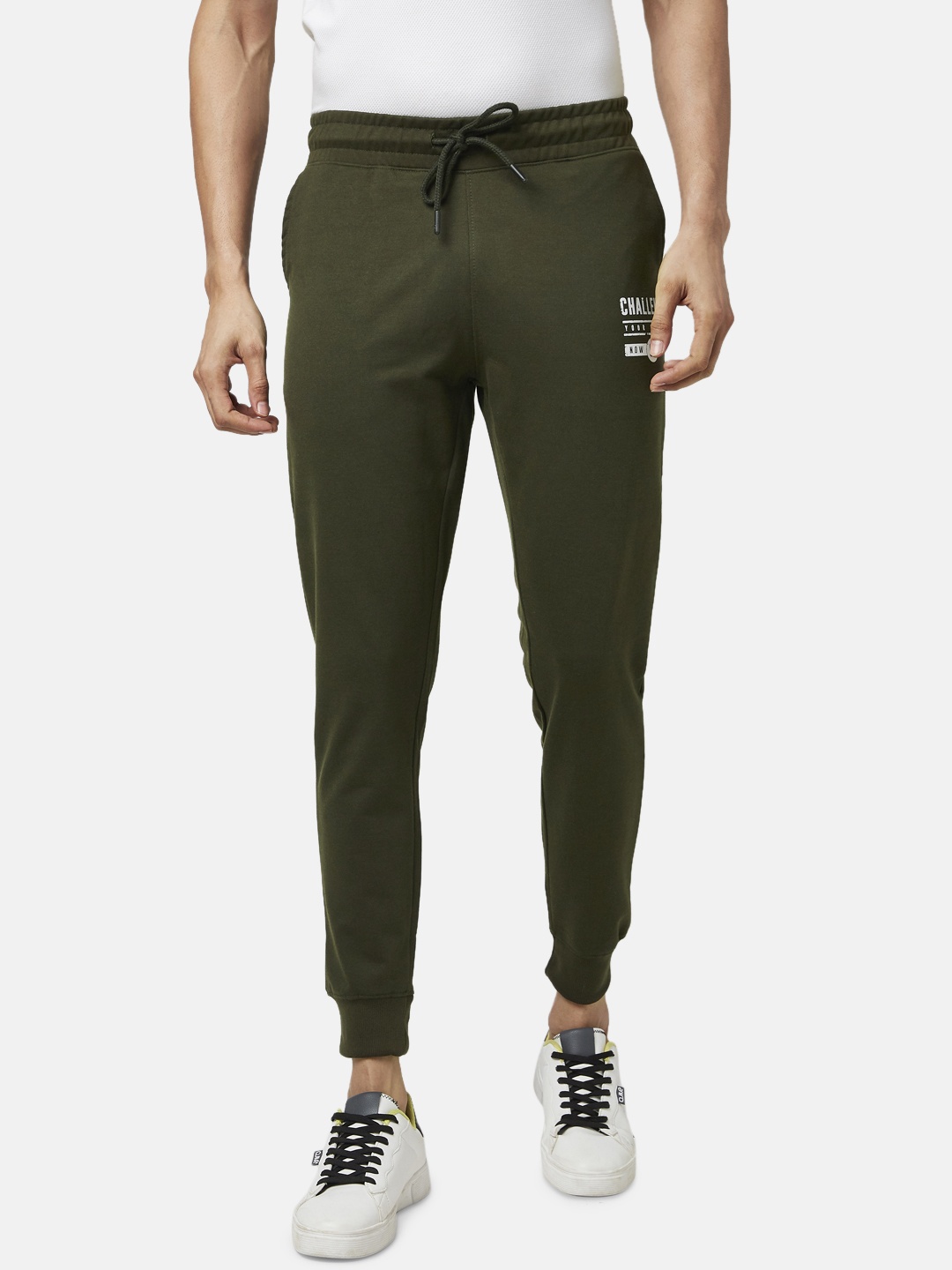 

People Men Olive Green Slim Fit Joggers