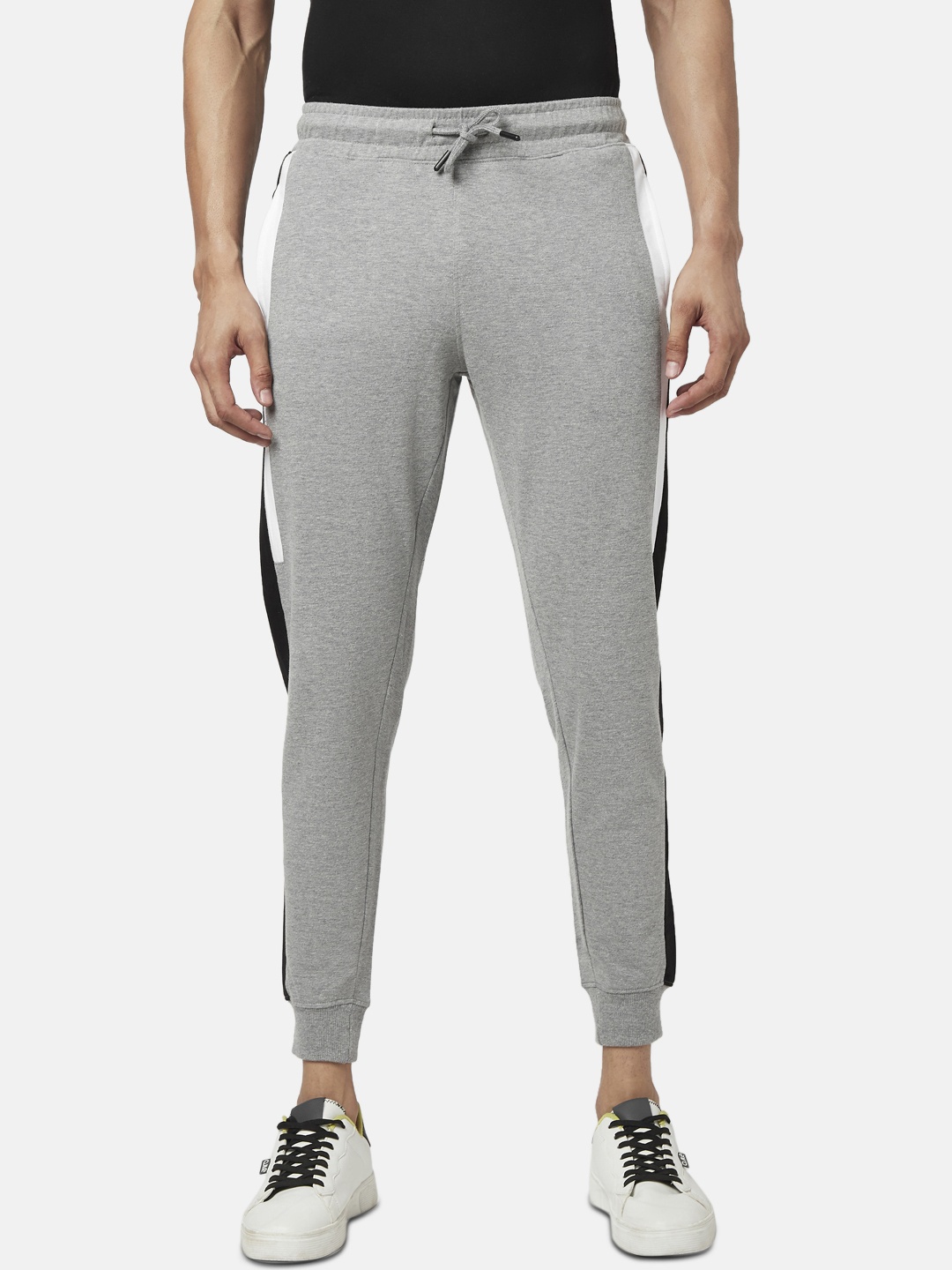 

People Men Grey Melange Slim Fit Joggers