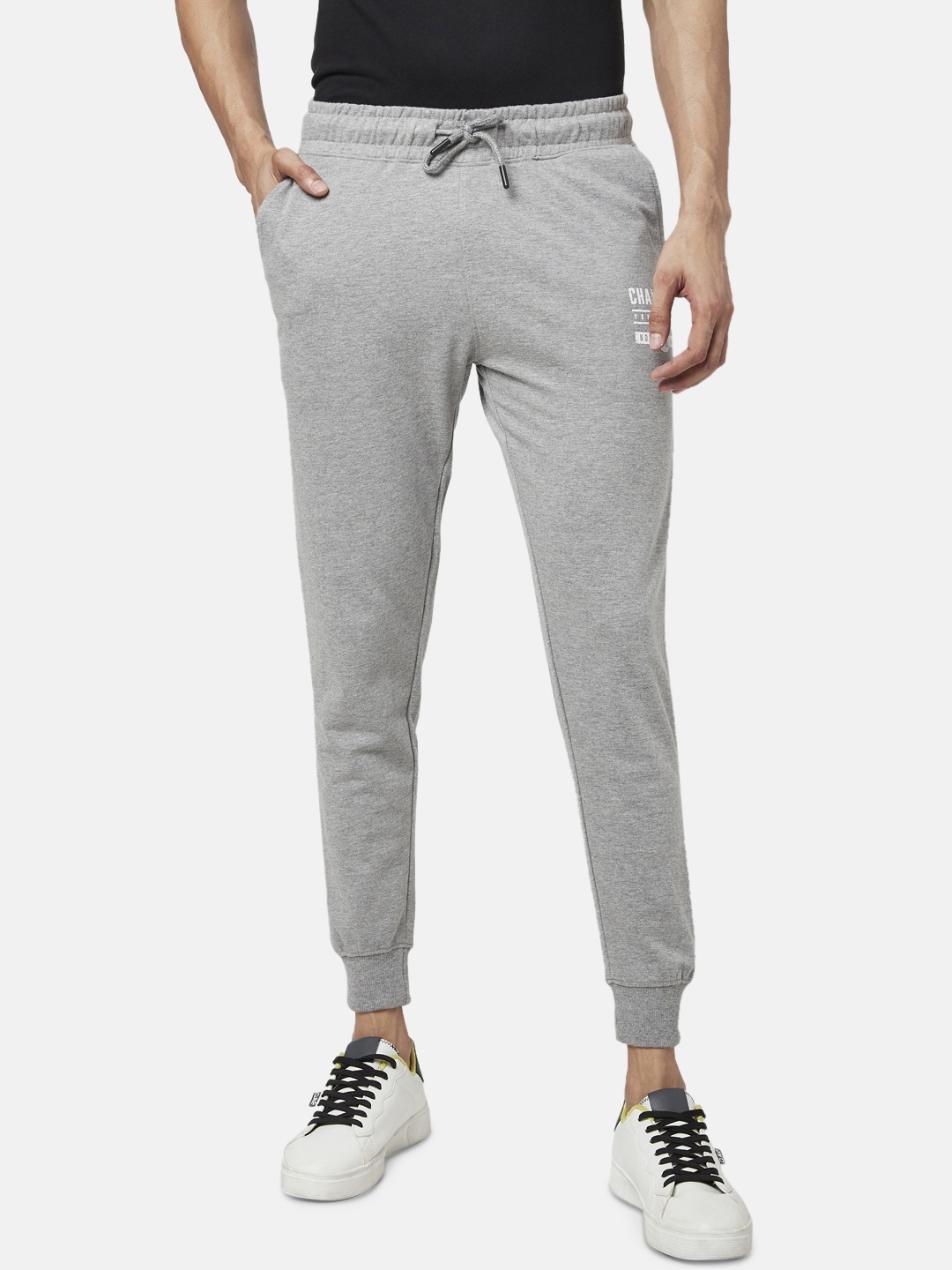 

People Men Grey Melange Slim Fit Joggers