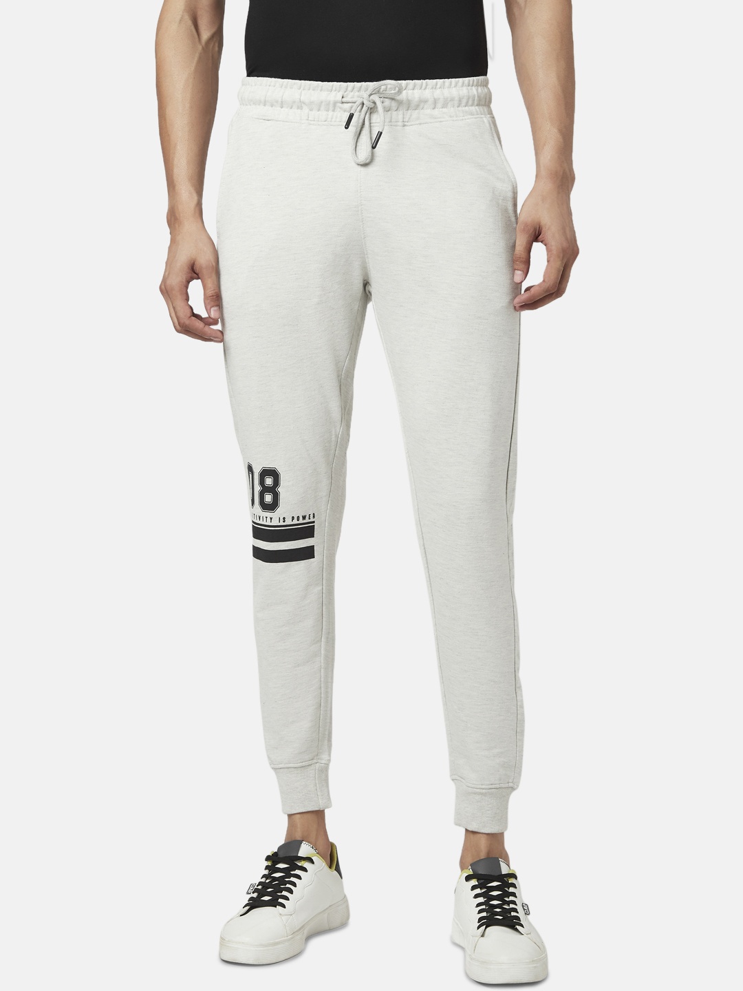 

People Men Off White Slim Fit Joggers