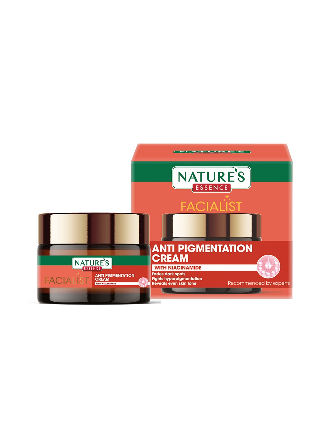 Natures Essence Facialist Anti-Pigmentation Cream with 10% Niacinamide for Dark Spots- 45g, Orange