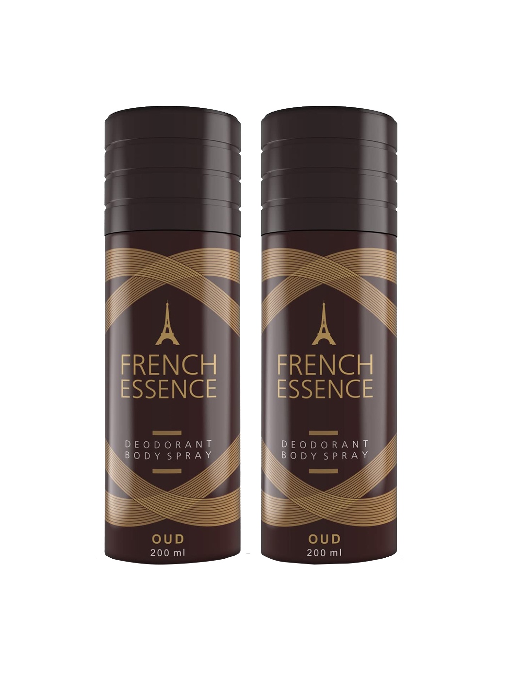 

FRENCH ESSENCE Set Of 2 Oud Deodorant Body Spray 200 ml Each, Brown