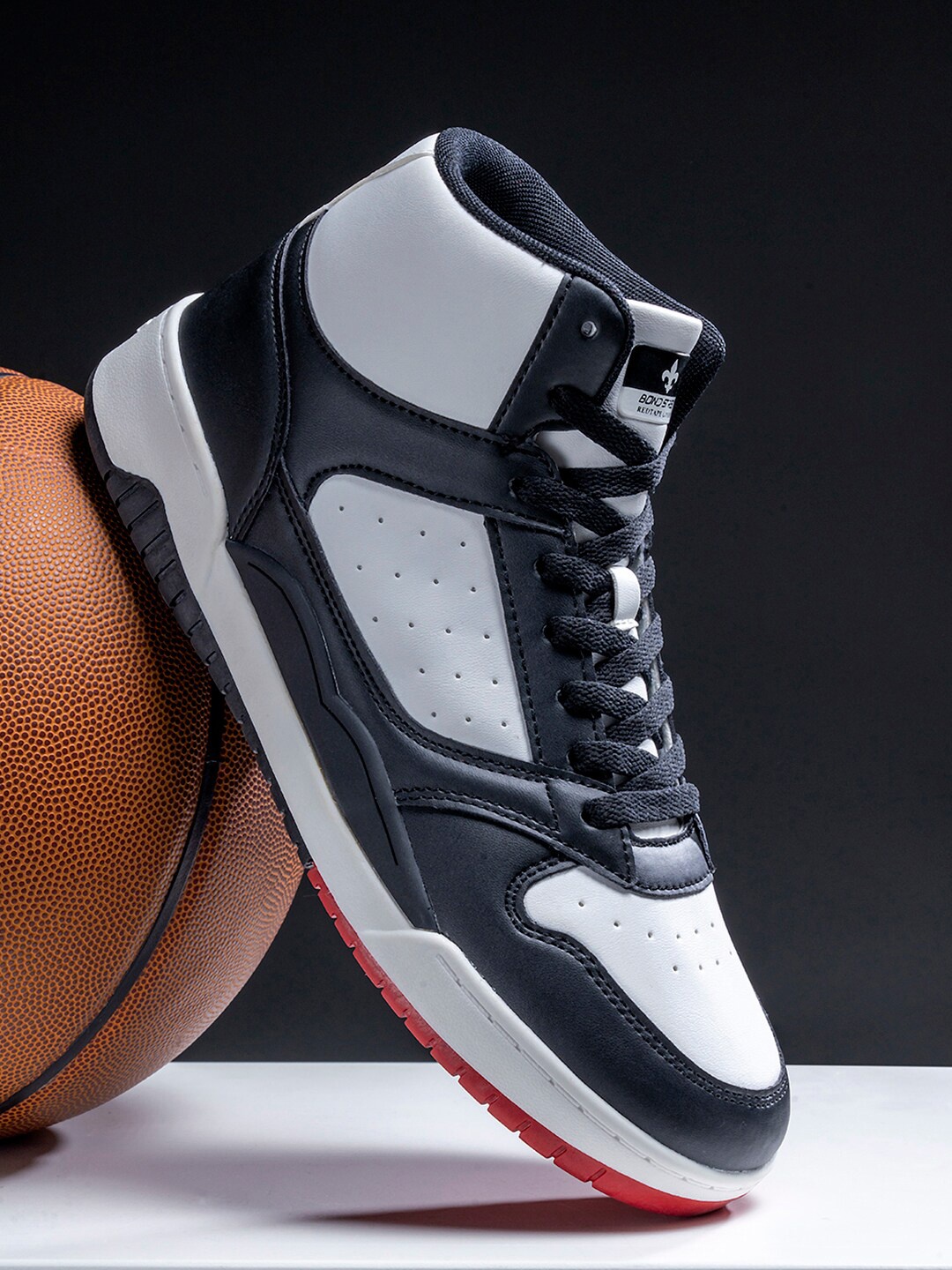 

Bond Street By Red Tape Men Black Colourblocked PU Sneakers