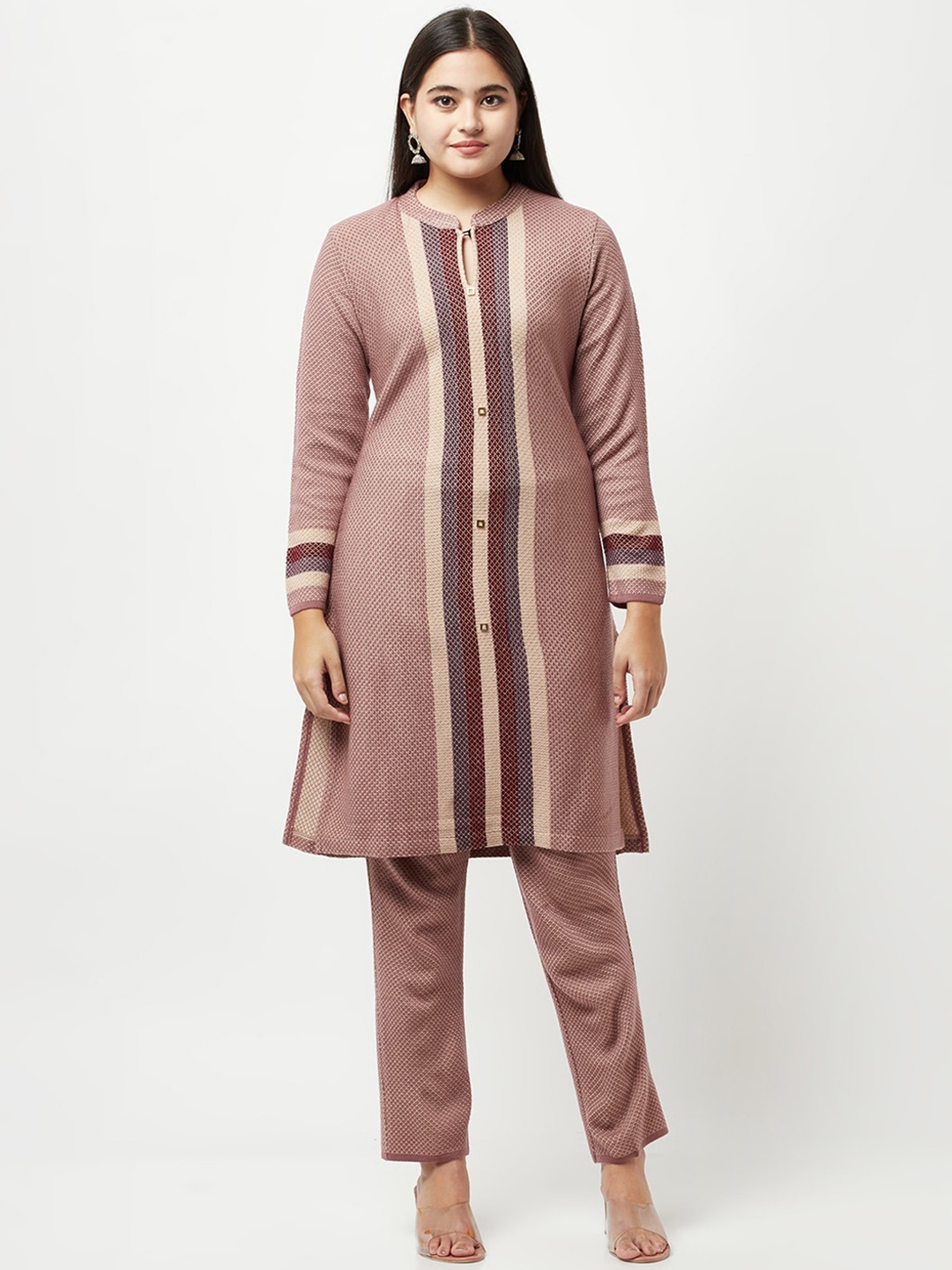 

Knitstudio Women Pink Kurta with Trousers