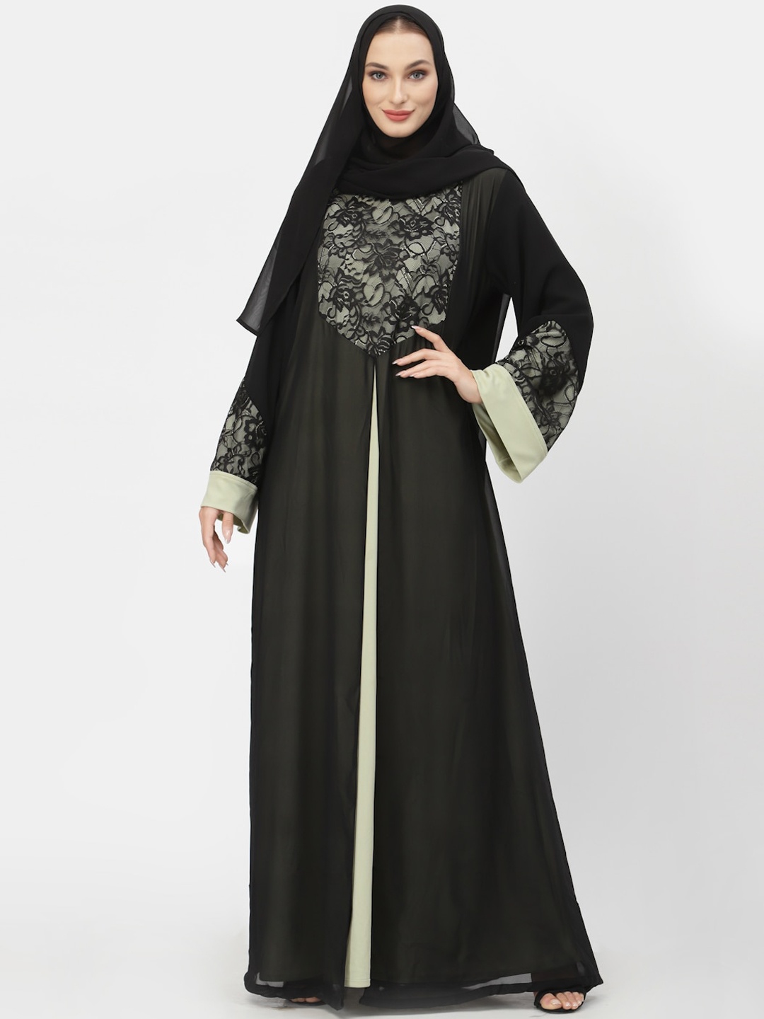 

Just Wow Women Black Solid Abaya Burqa