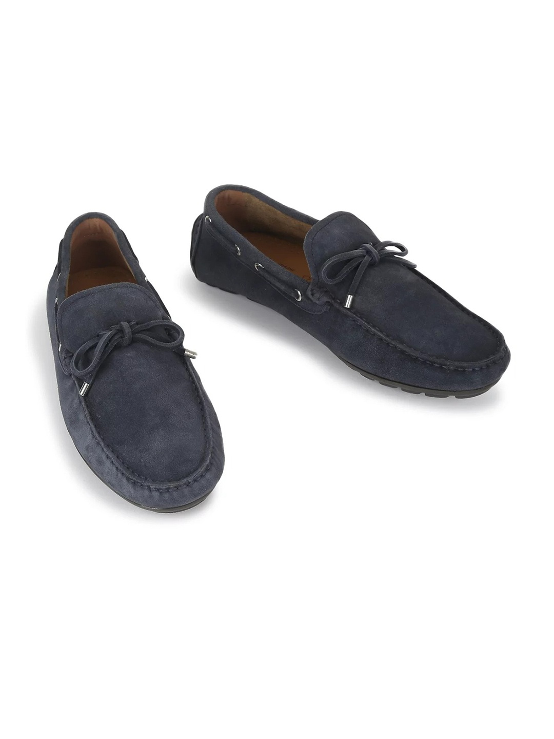 

Marks & Spencer Men Navy Blue Textured Leather Loafers