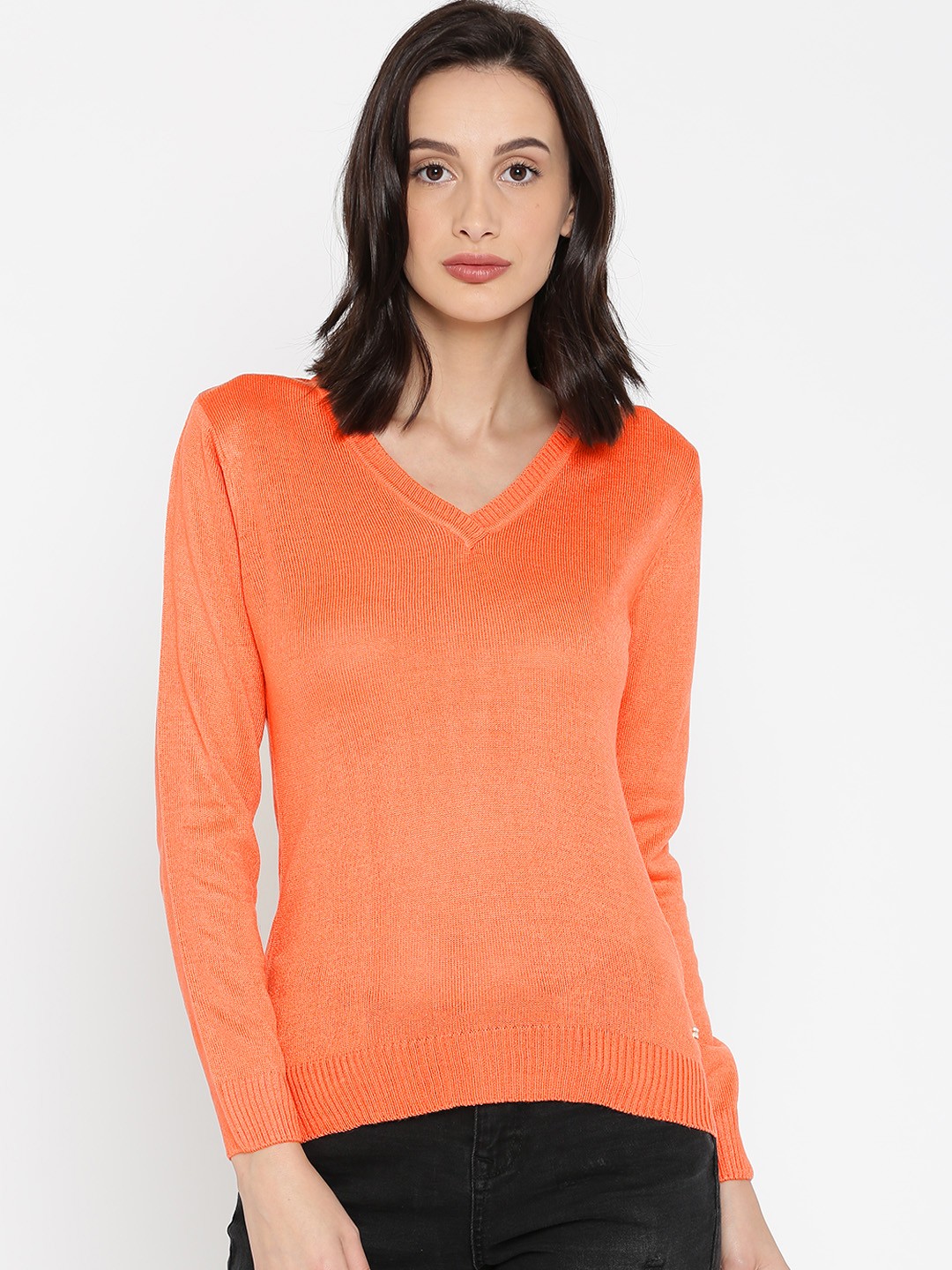 

Park Avenue Woman Orange Solid Pullover