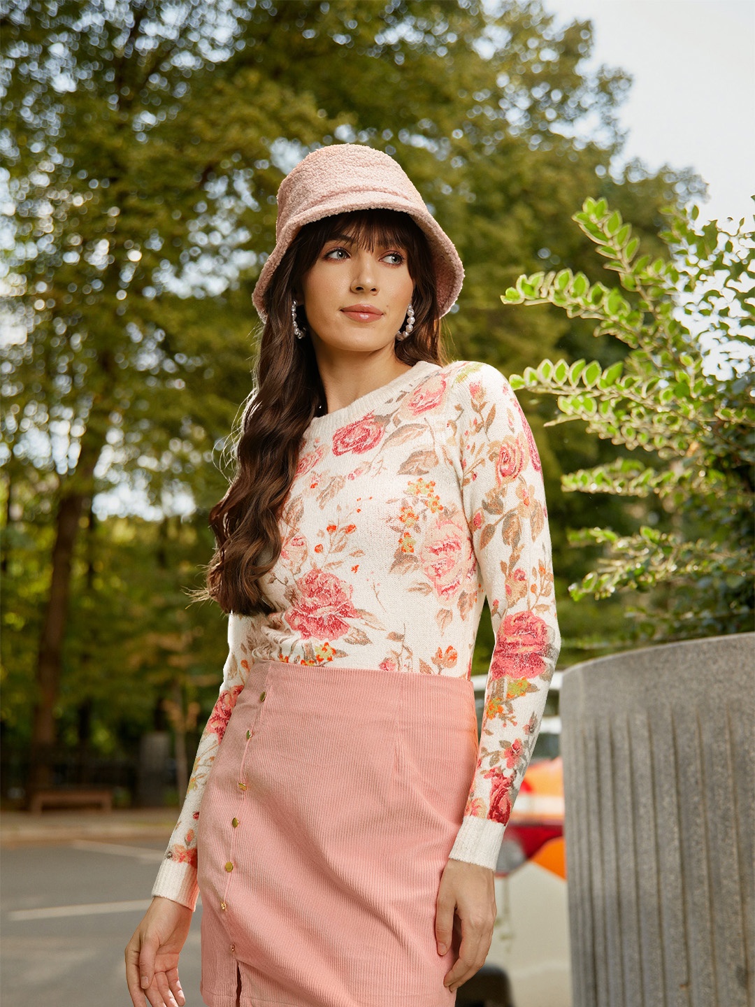 

AND Women Red & White Floral Printed Top