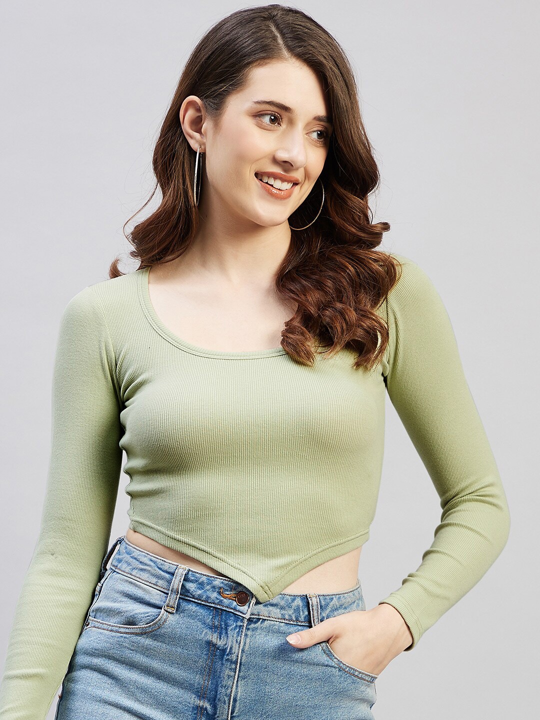 

Blinkin Green Ribbed Crop Top