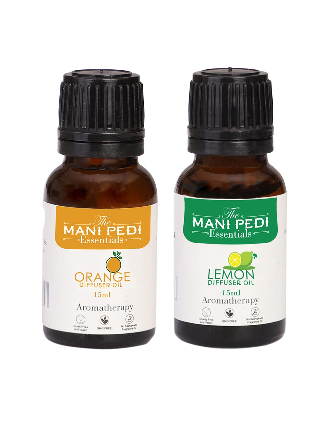 

The Mani Pedi Essentials Set Of 2 Orange & Lemon Diffuser Oil 15 ml, Brown