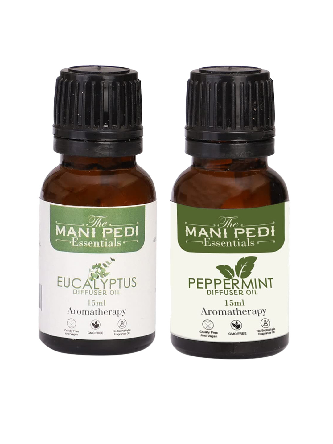 

The Mani Pedi Essentials Set Of 2 Grey Eucalyptus & Peppermint Aroma Oil Diffusers 15 ml