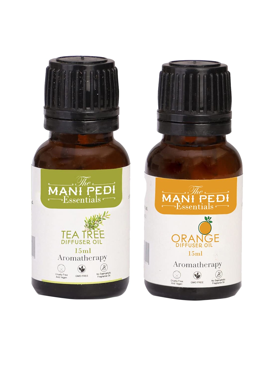 

The Mani Pedi Essentials Set Of 2 Teatree & Orange Diffuser Oil 15 ml, Brown