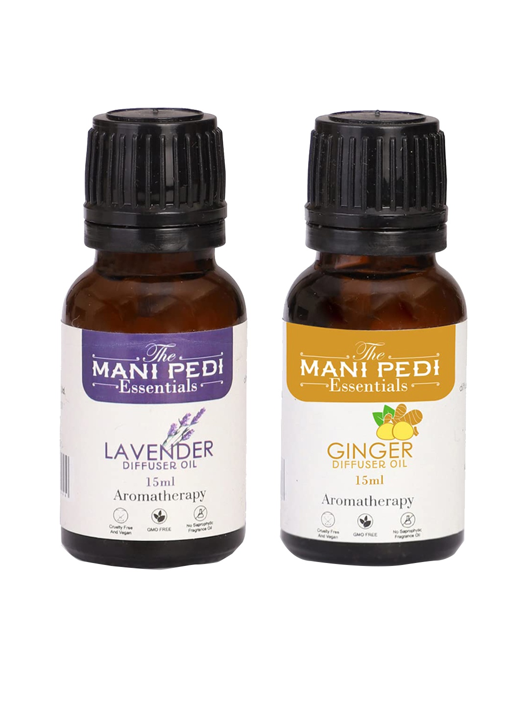 

The Mani Pedi Essentials Set Of 2 Lavinder & Ginger Diffuser Oil 15 ml, Brown