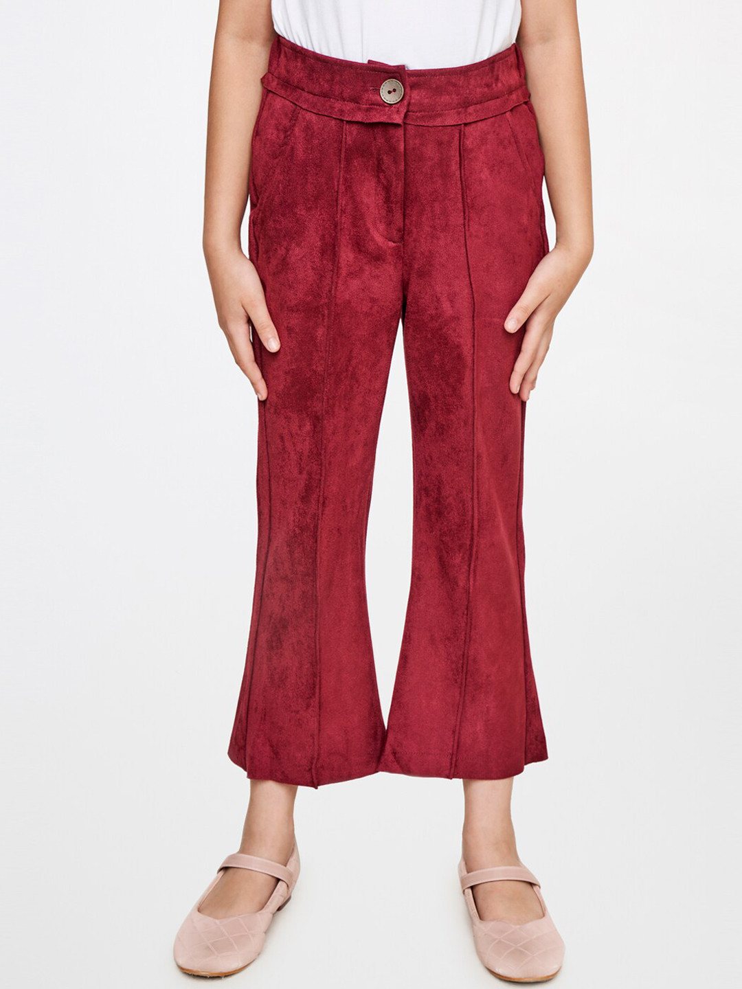 

AND Girls Cropped Flared Parallel Trouser, Pink