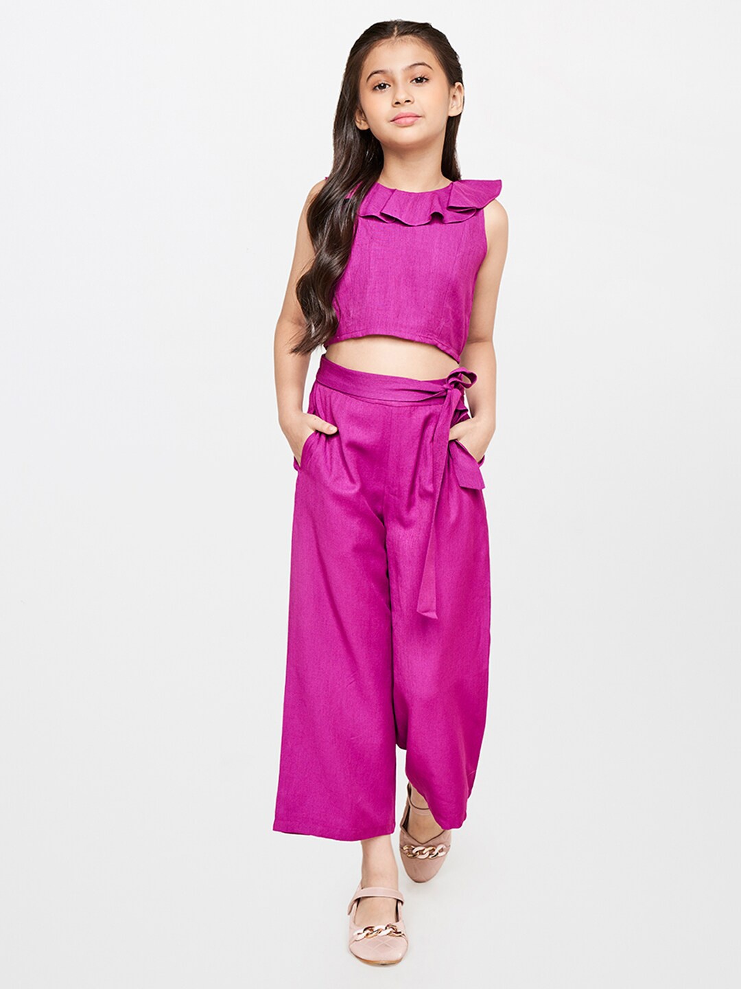 

AND Girls Purple Top with Trouser Set