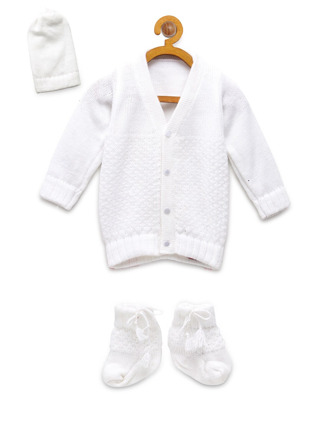 

CHUTPUT Unisex Kids White Cable Knit Sweater Vest