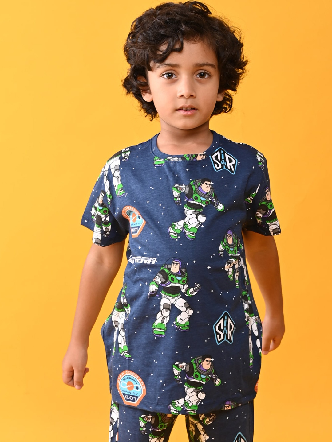 

Anthrilo Boys Blue & White Printed Cotton Night suit AN11133N