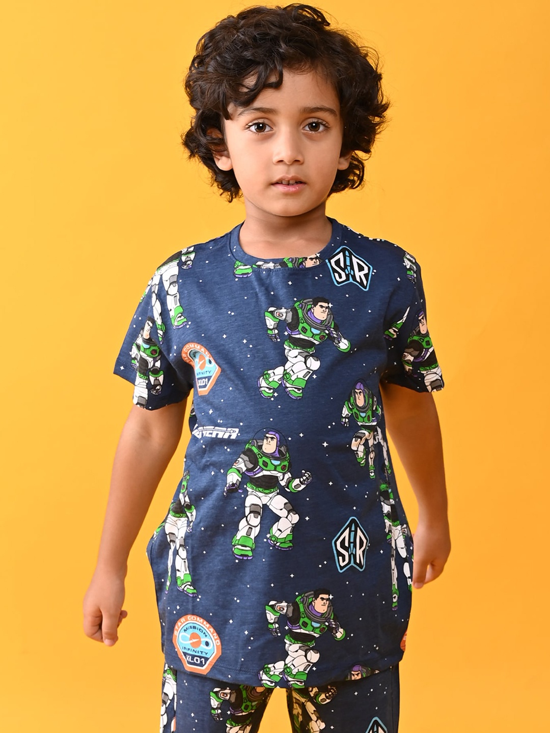

Anthrilo Boys Blue & White Printed Cotton Night suit AN11133N