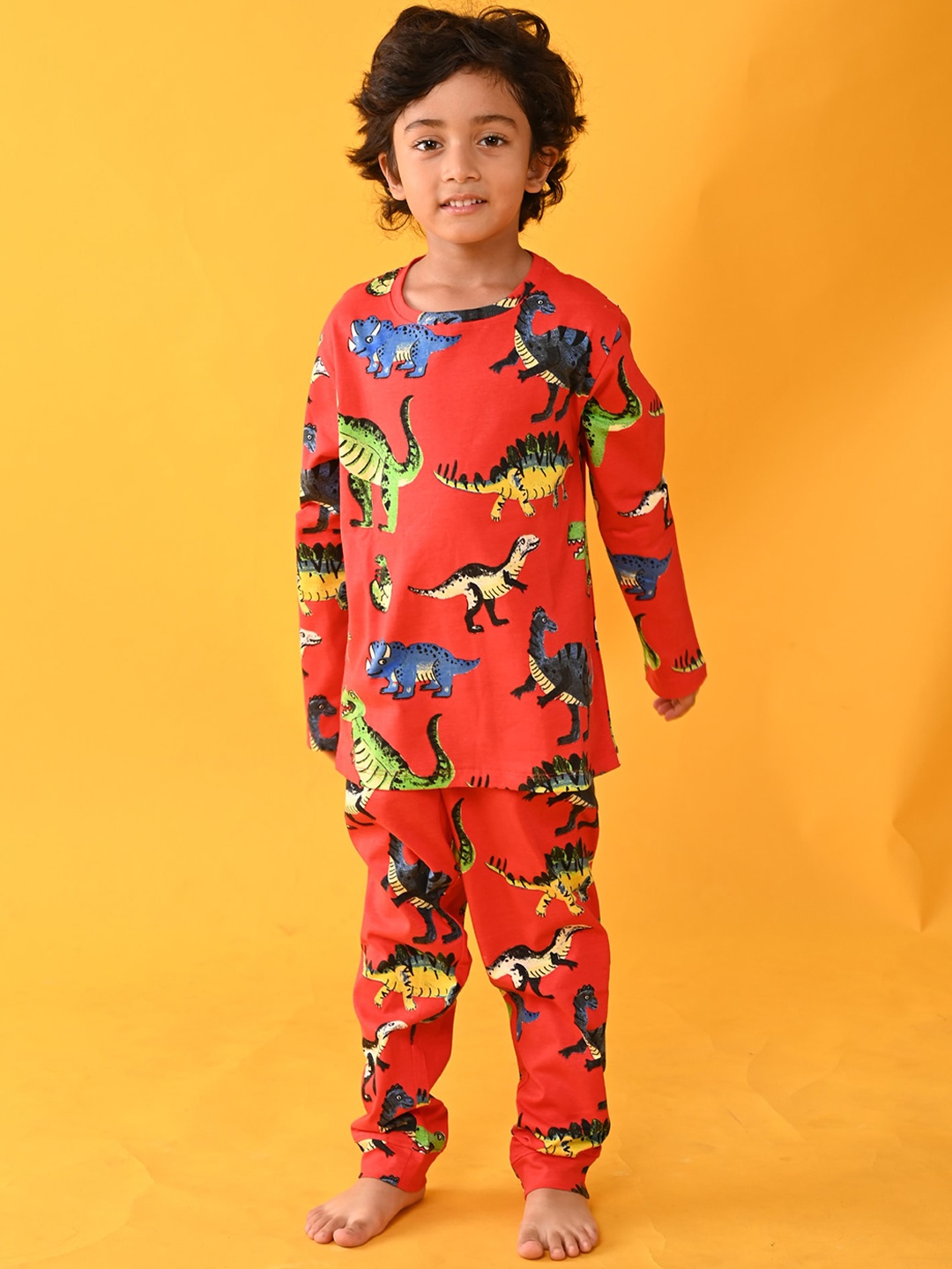 

Anthrilo Boys Red & Blue Printed Cotton Night suit AN13726N