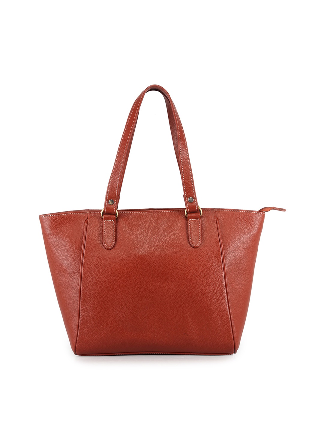 

GENWAYNE Tan Leather Structured Shoulder Bag