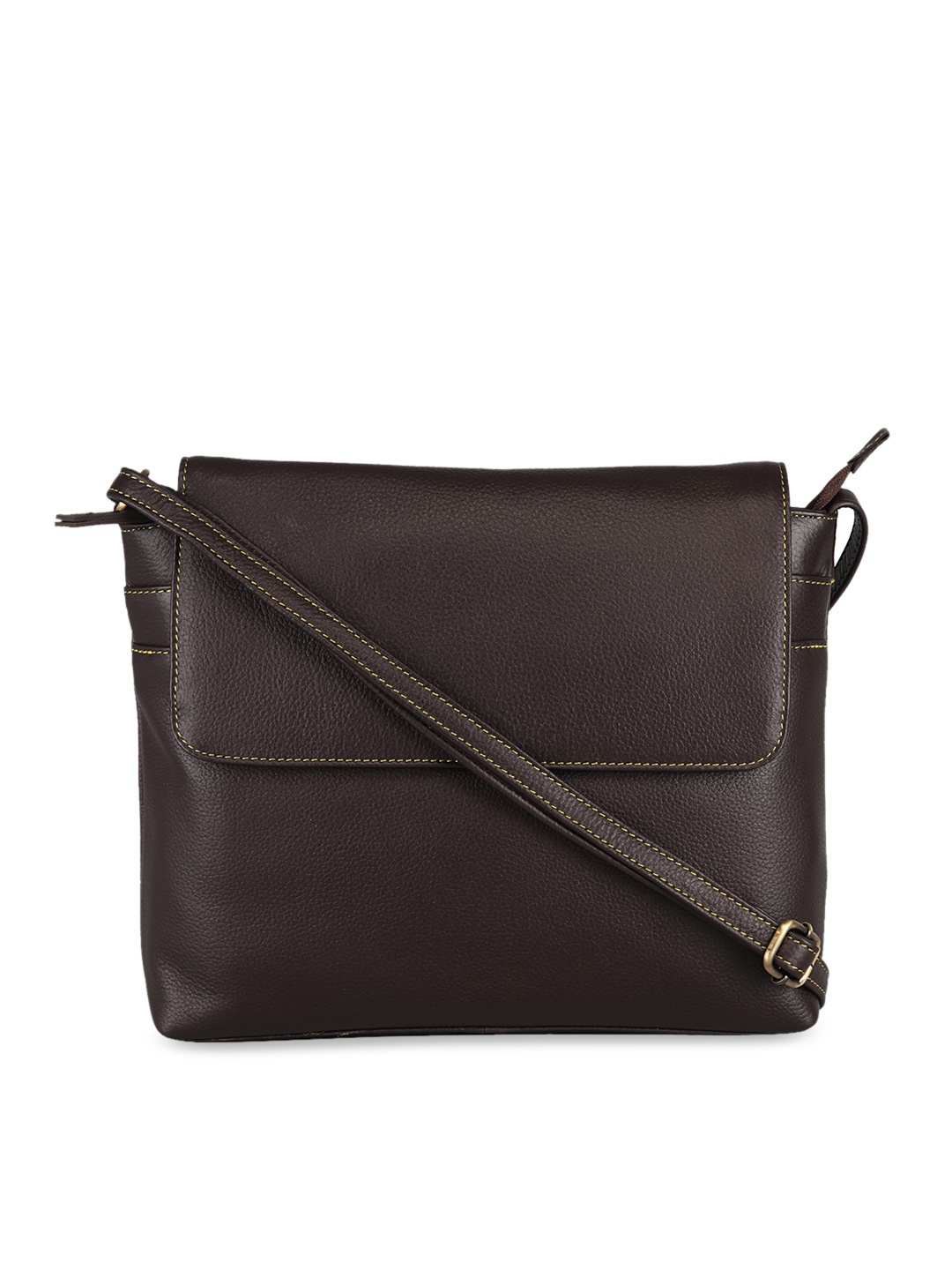 

GENWAYNE Brown Leather Structured Sling Bag