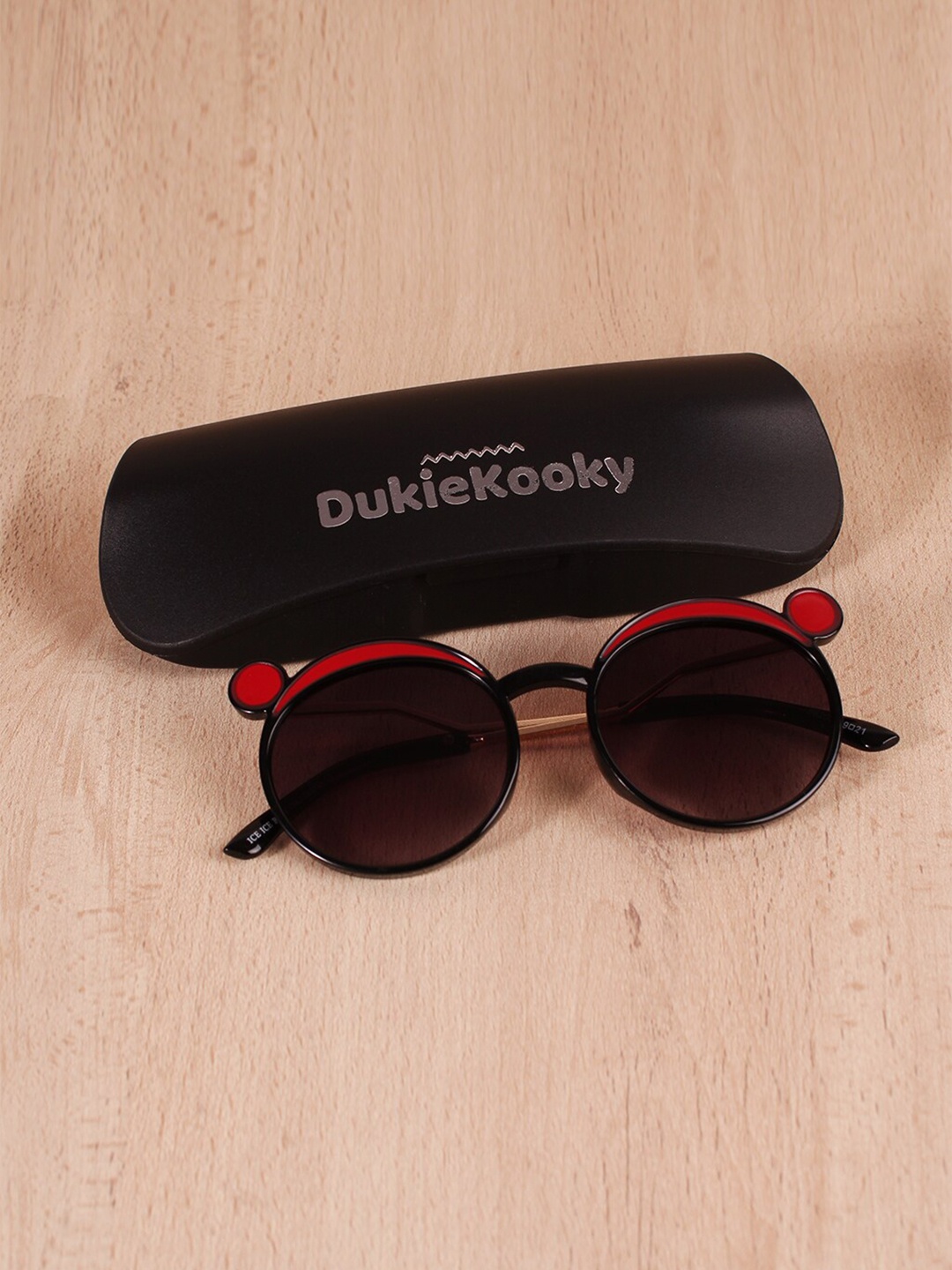 

DukieKooky Kids Black Lens & Red Round Sunglasses with UV Protected Lens DKSG361J