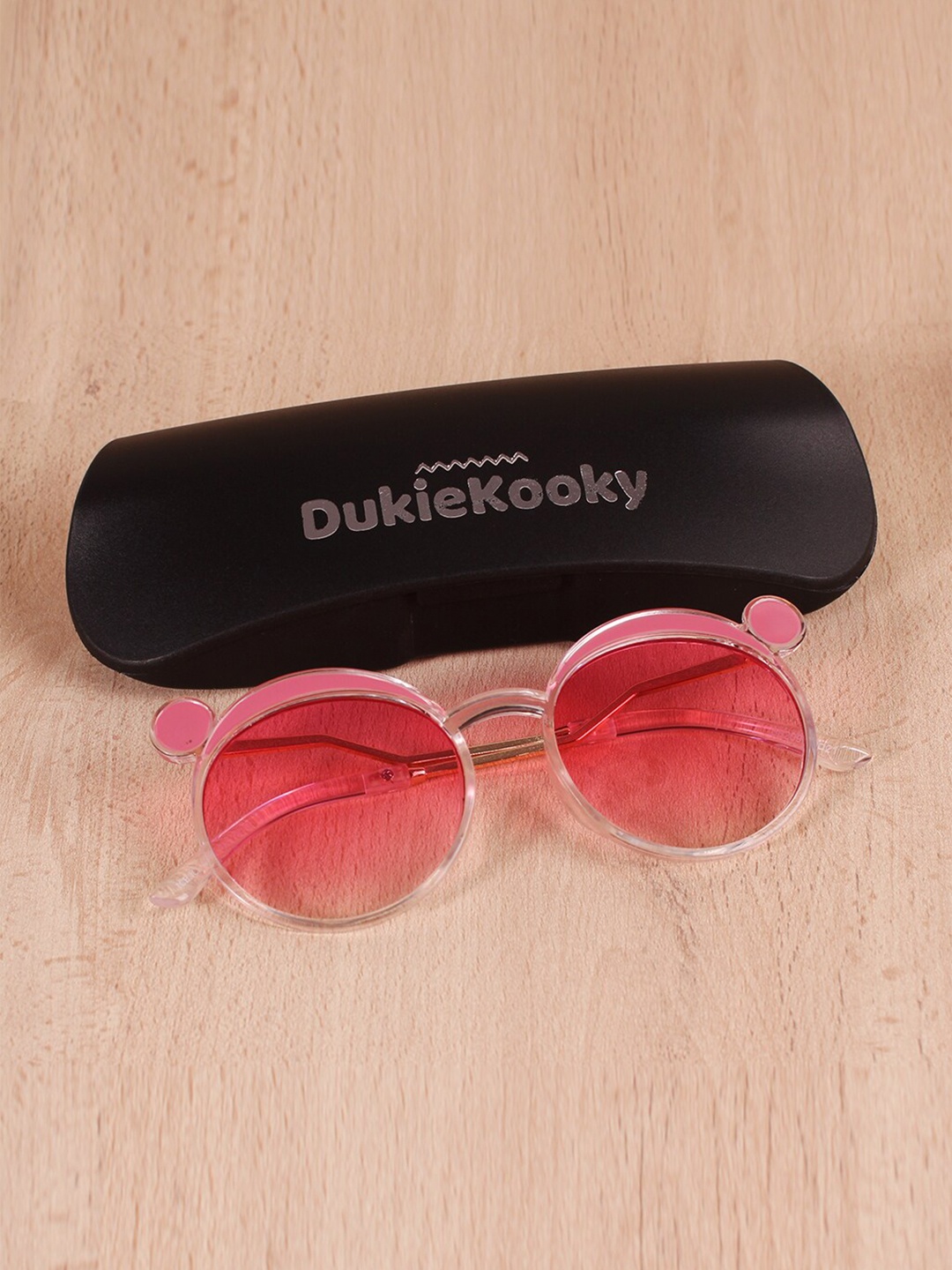 

DukieKooky Kids Pink Lens & White Round Sunglasses with UV Protected Lens DKSG361F