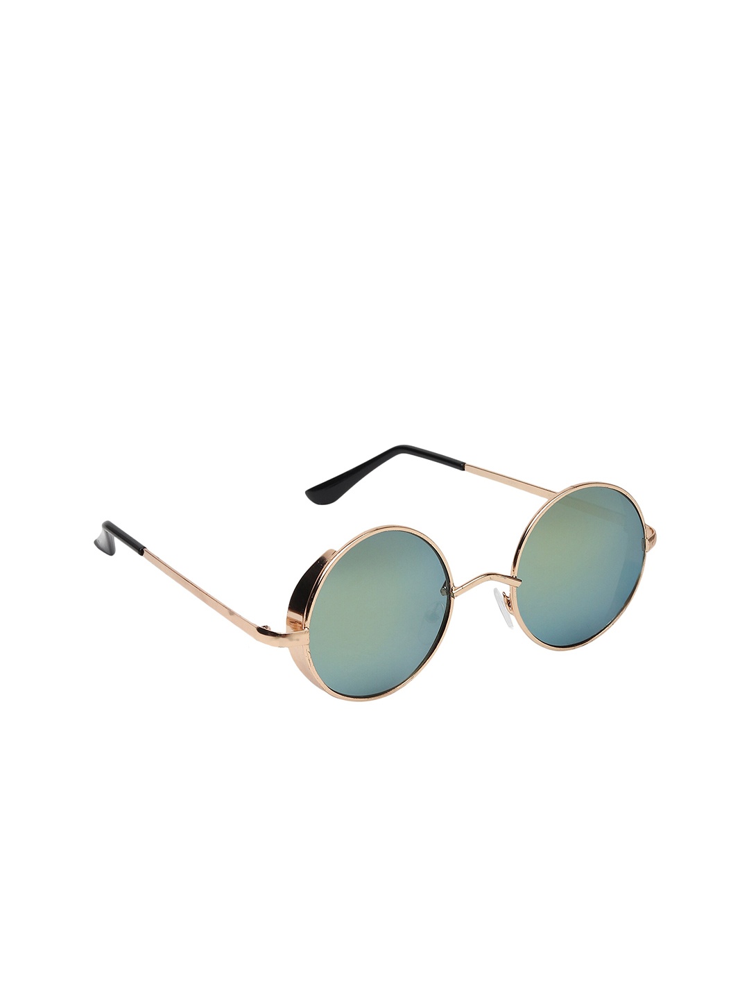 

GARTH Unisex Green Lens & Gold-Toned Round Sunglasses With UV Protected Lens