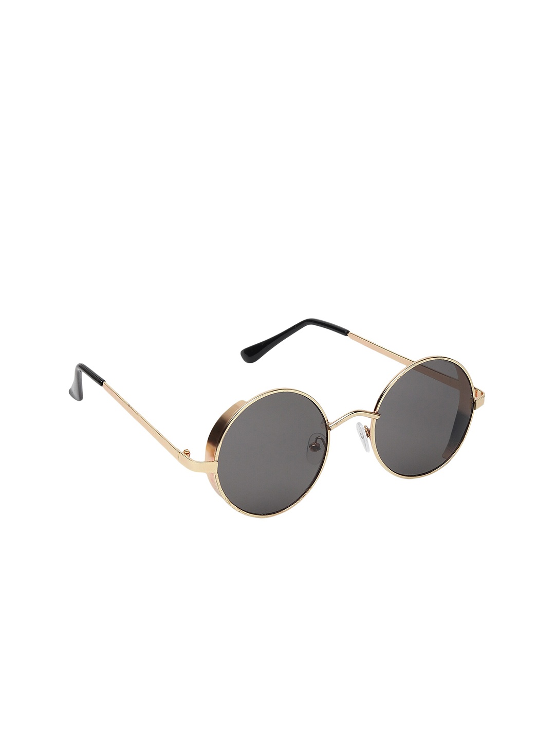 

GARTH Unisex Grey Lens & Gold-Toned Round Sunglasses With UV Protected Lens