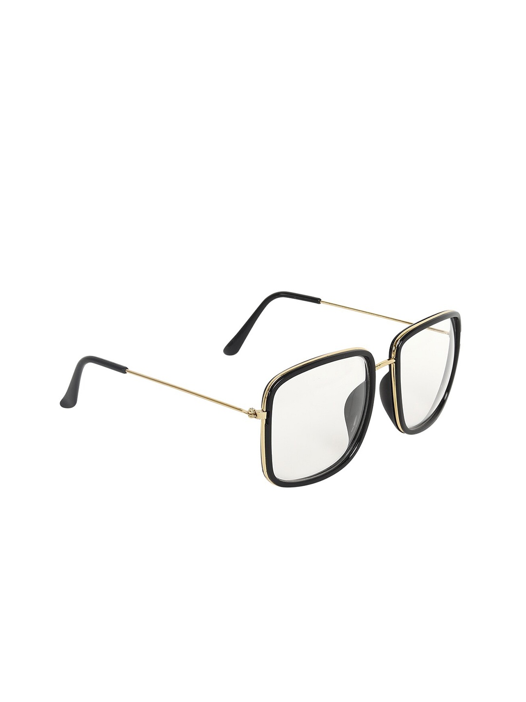 

GARTH Unisex Clear Lens & Gold-Toned Square Sunglasses With UV Protected Lens