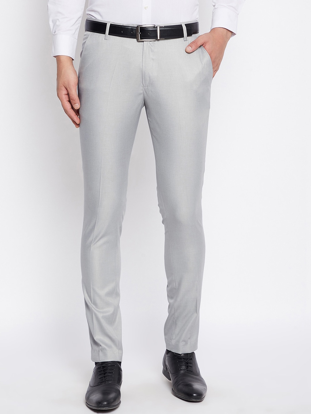 

VEI SASTRE Men Grey Smart Slim Fit Formal Trouser