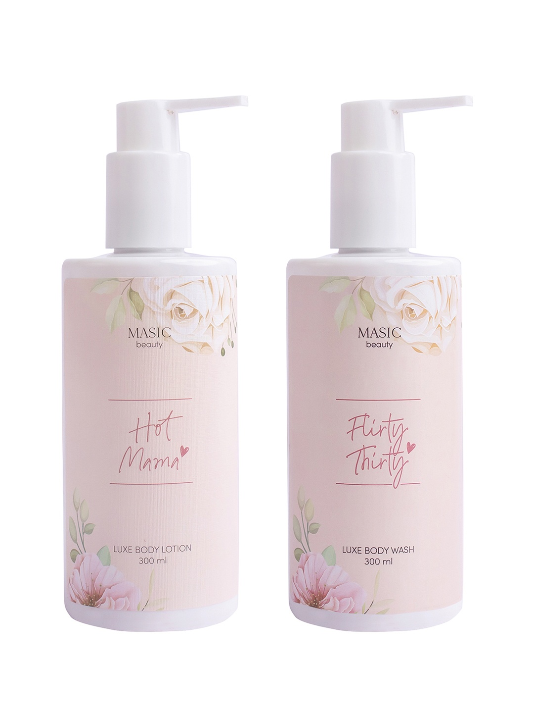 

MASIC beauty Luxe Bath & Body Duo- Hot Mama & Flirty Thirty- 300ml, Peach
