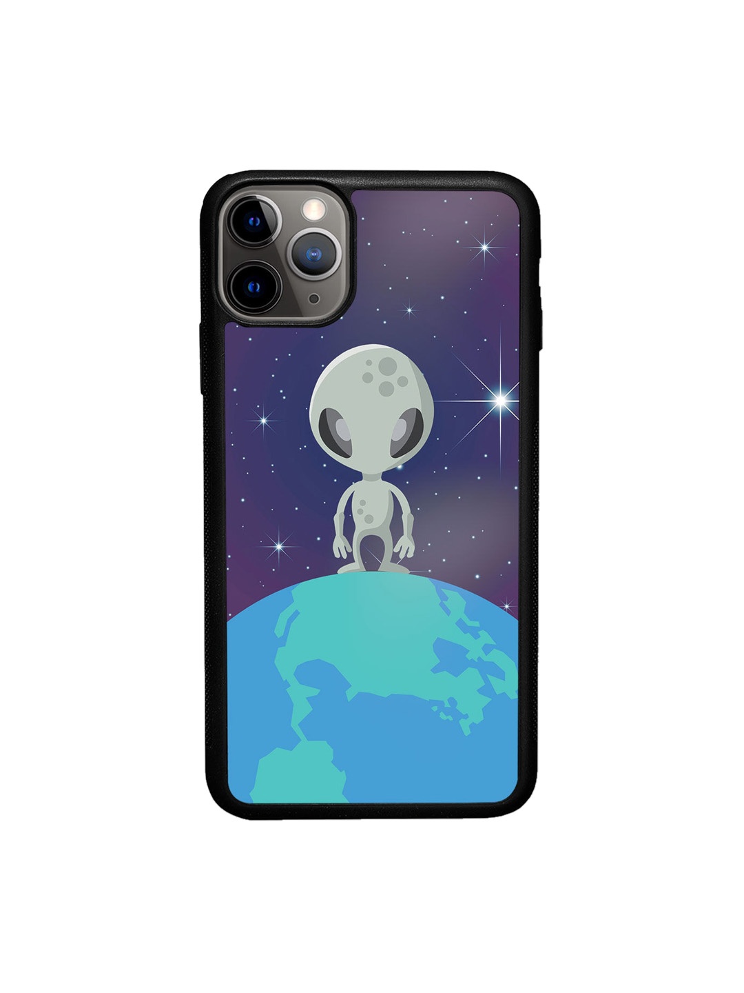

macmerise Blue & Black Printed Alien Design iPhone 11 Pro Bumper Phone Back Case