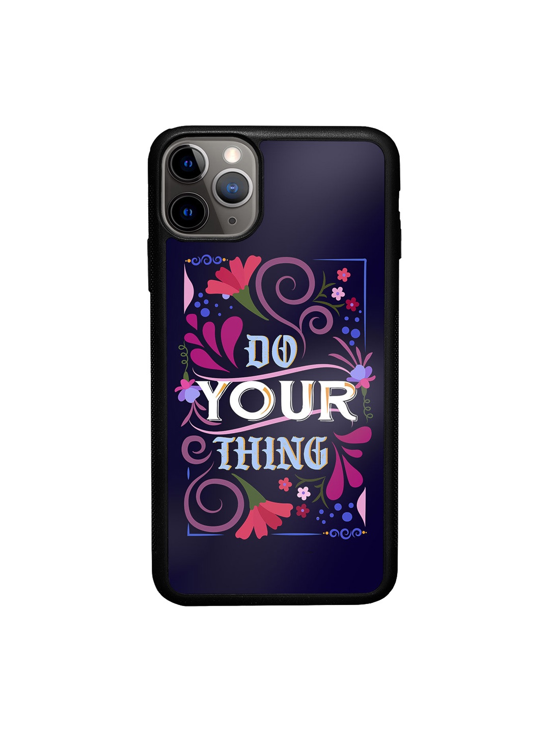 

macmerise Navy Blue & Purple Typography Printed iPhone 11 Pro Phone Back Case