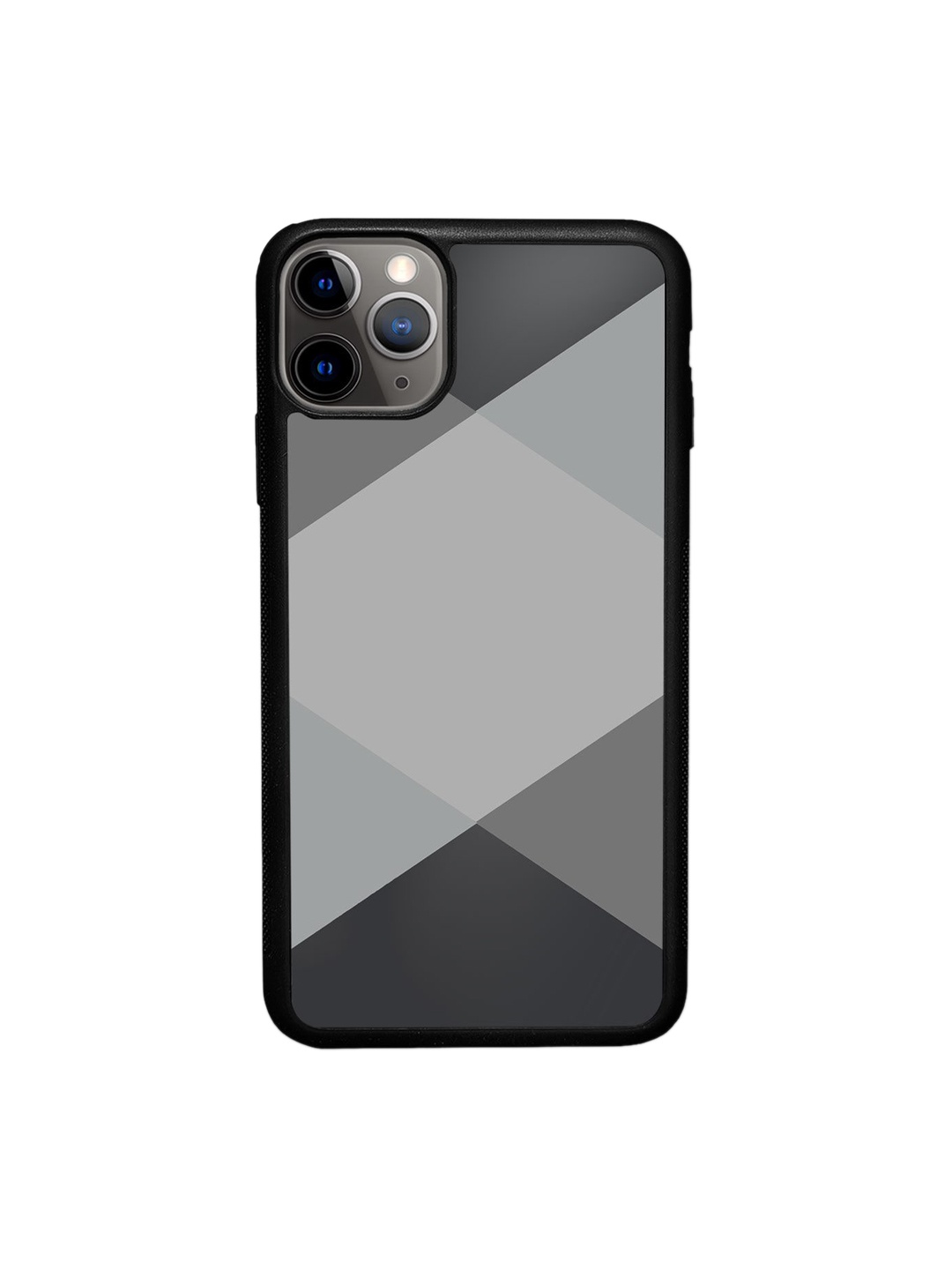 

macmerise Black& Grey Geometric Printed iPhone 11 Pro Bumper Phone Back Case