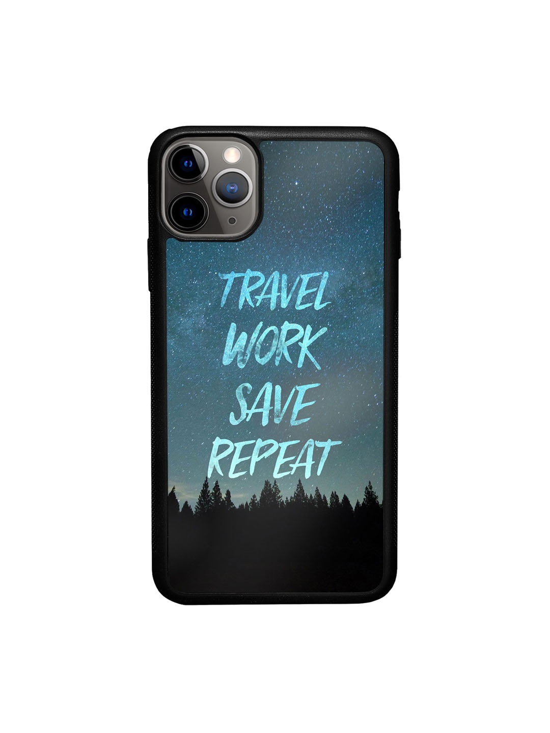 

macmerise Black & Blue Typography Printed iPhone 11 Pro Max Bumper Phone Back Case