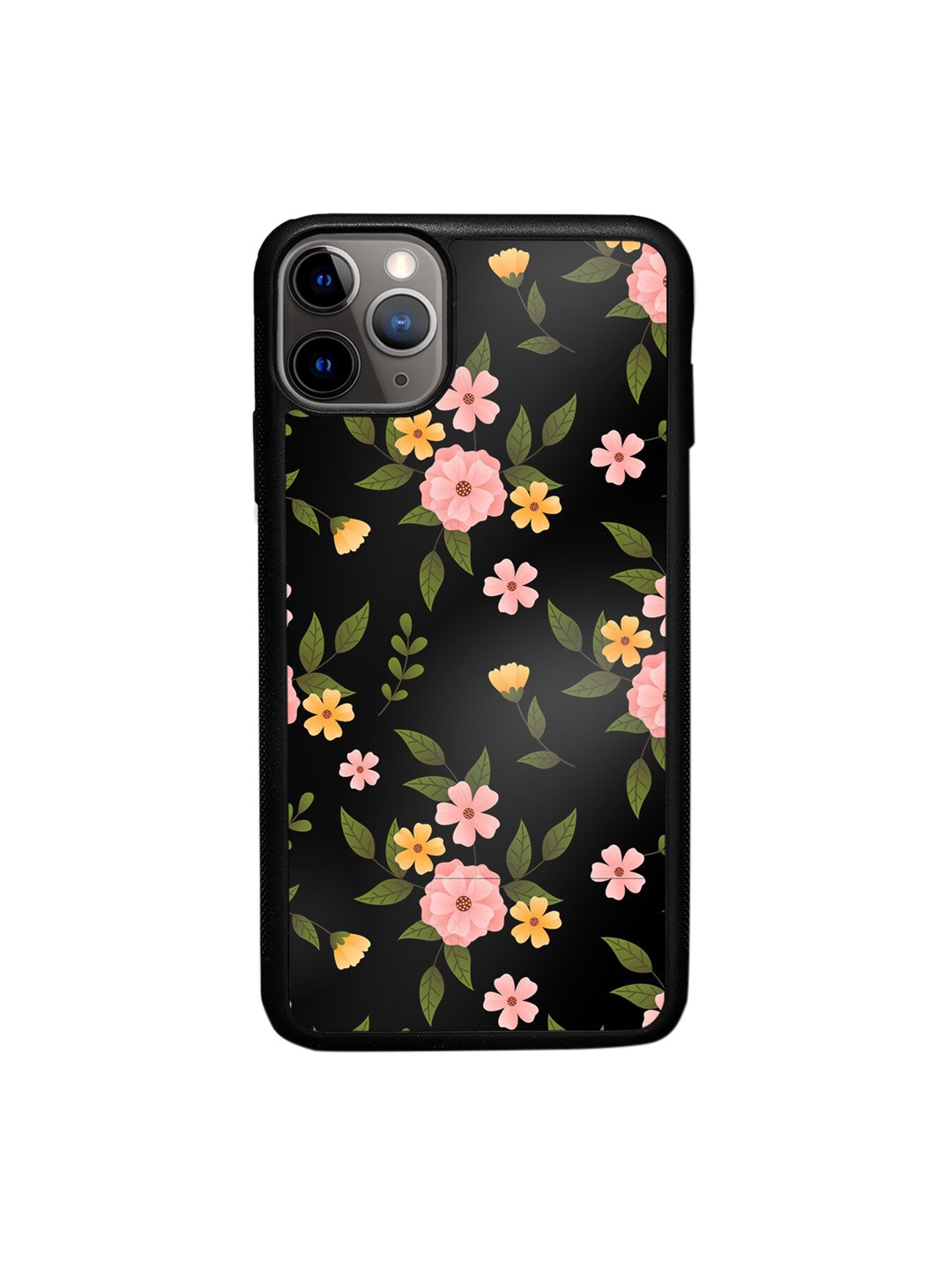 

macmerise Green & Black Floral Printed iPhone 11 Pro Max Bumper Phone Back Case