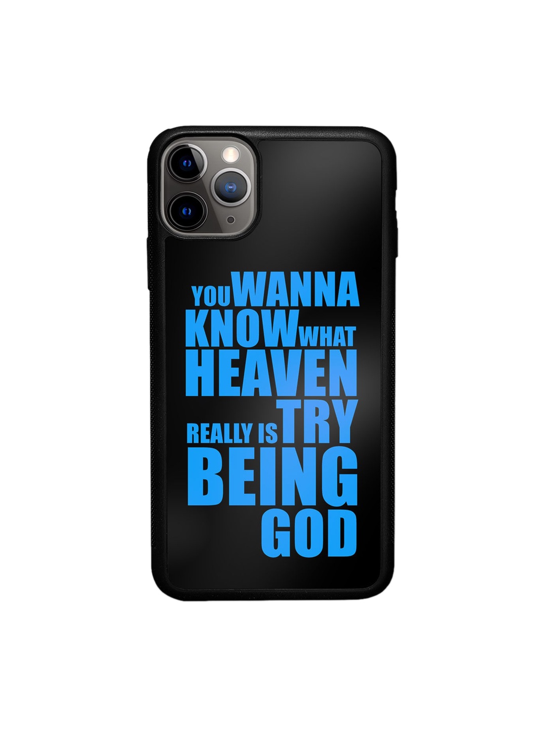 

macmerise Black & Blue Typography Printed iPhone 11 Pro Max Bumper Phone Back Case