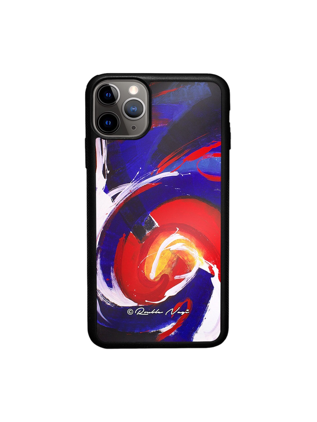 

macmerise Blue & Orange Printed Waves Design iPhone 11 Pro Max Phone Back Case
