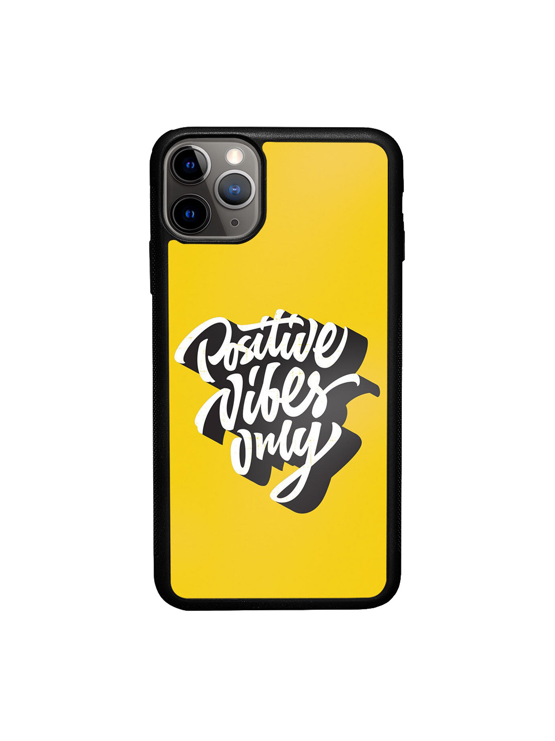 

macmerise Yellow & White Typography Printed iPhone 11 Pro Max Bumper Phone Back Case