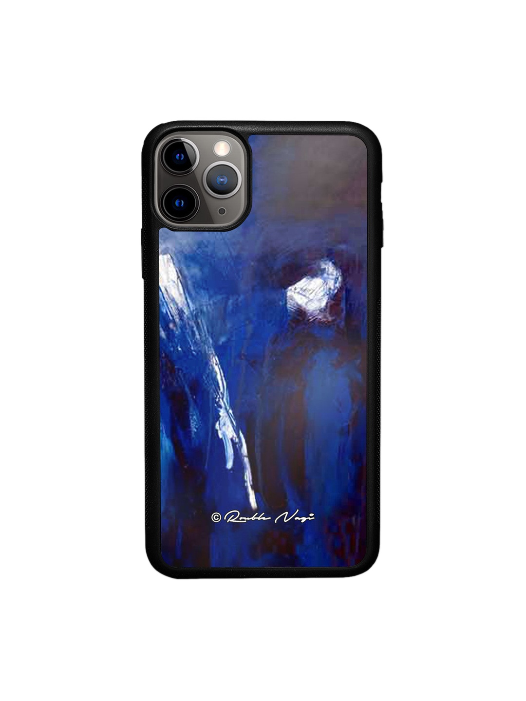 

macmerise Blue Printed Rainfall Design iPhone 11 Pro Max Bumper Phone Back Case