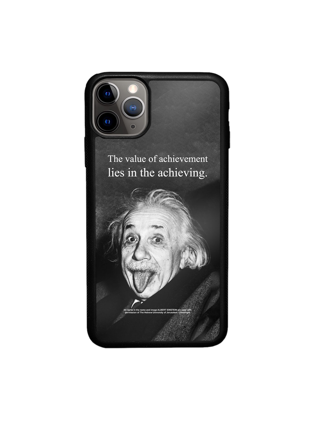 

macmerise Black Printed Achieving Albert Einstein iPhone 11 Pro Bumper Phone Back Case