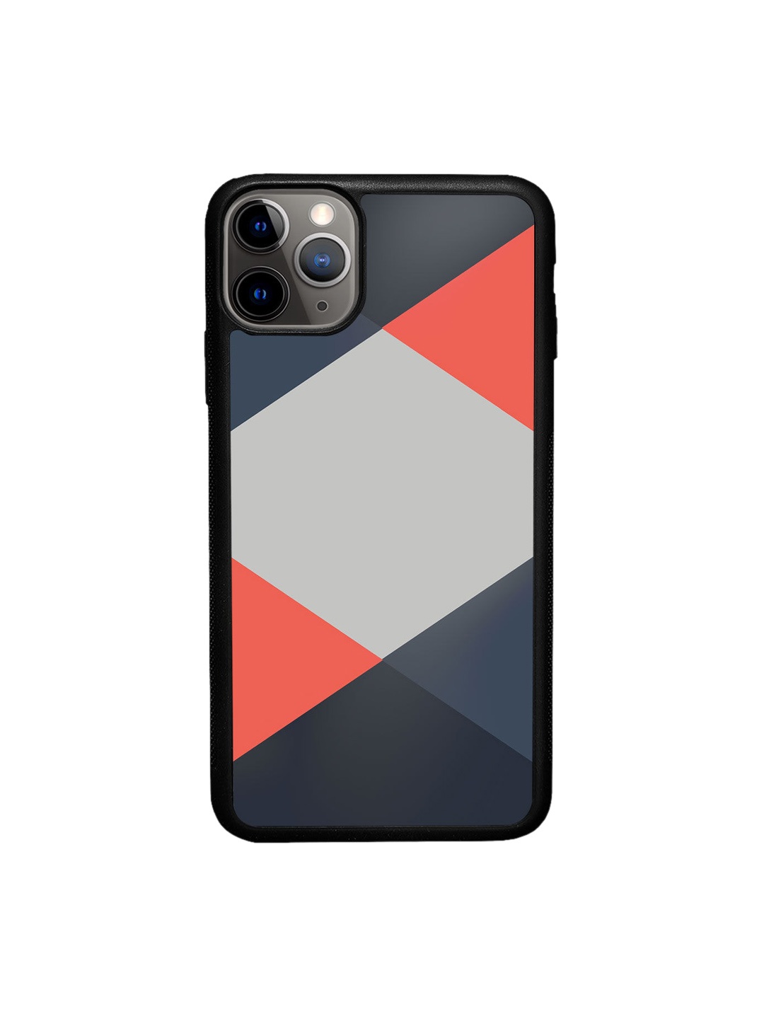 

Macmerise Grey & Orange Criss Cross Coral Design Printed iPhone 11 Pro Bumper Back Case