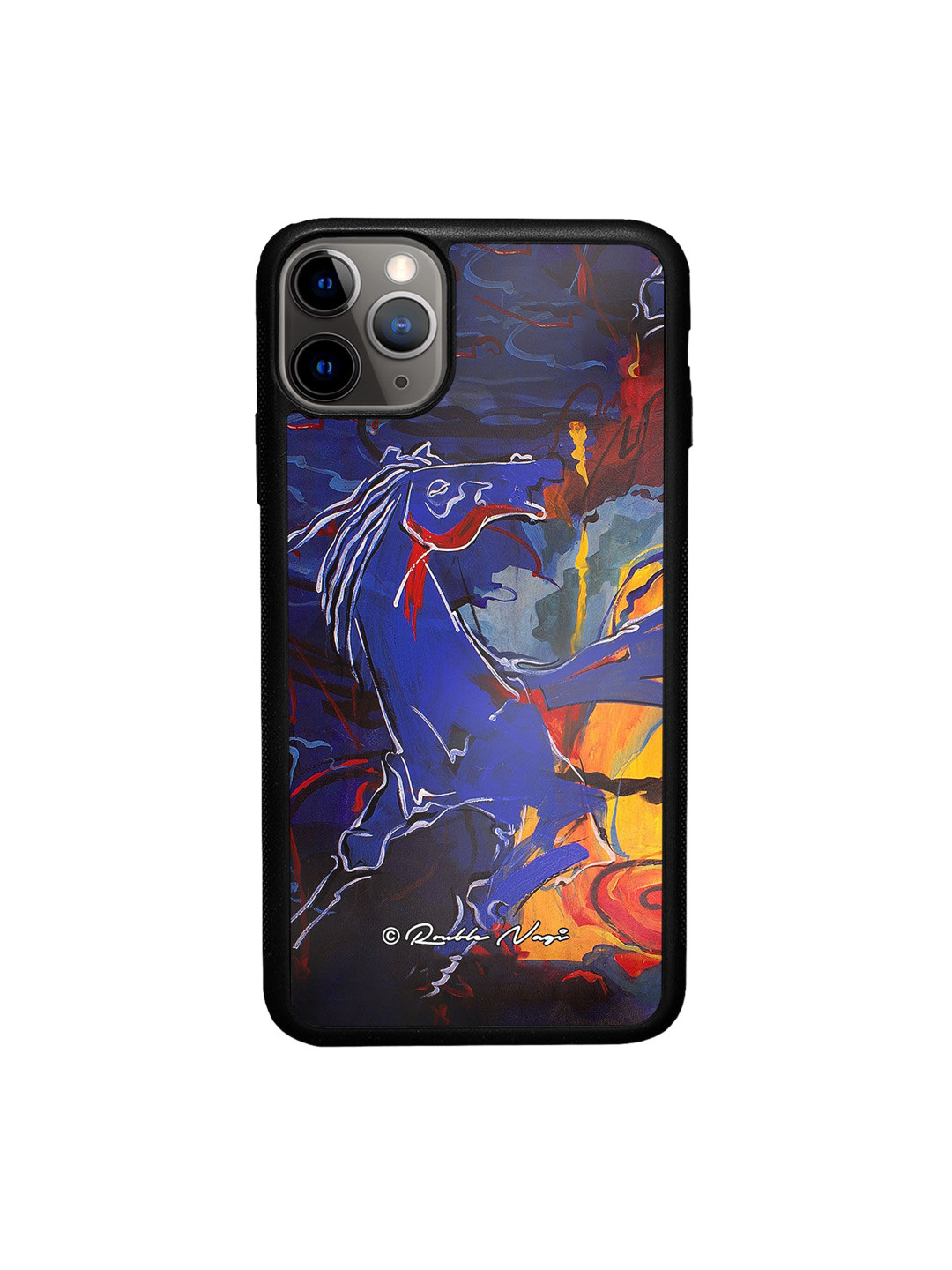 

macmerise Blue & Yellow Printed iPhone 11 Pro Max Back Case