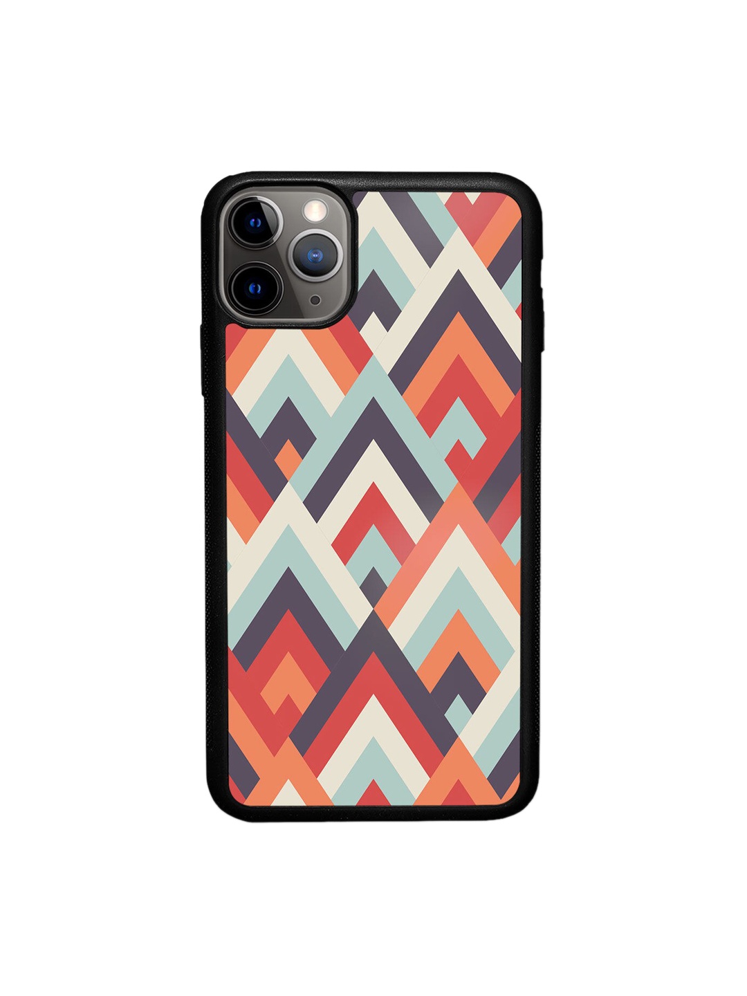 

macmerise Red & Black Symmetric Cheveron Design iPhone 11 Pro Max Bumper Phone Back Case