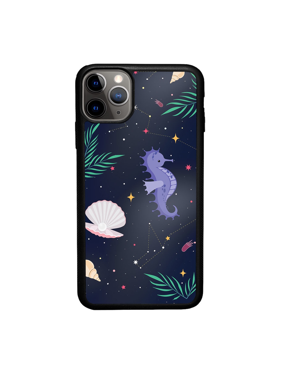 

macmerise Blue Printed Space Beach Design iPhone 11 Pro Max Bumper Phone Back Case